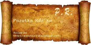 Pszotka Réka névjegykártya